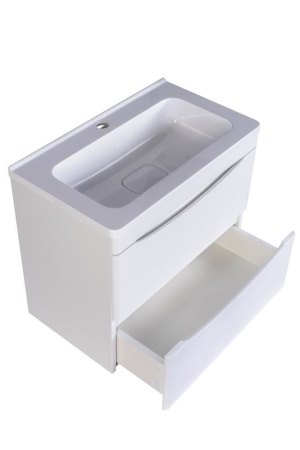 Тумба с раковиной Style Line Бергамо мини 60 антискрейч белая матовая подвесная