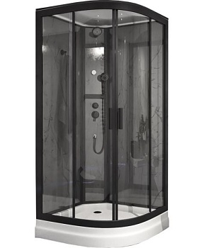 Душевая кабина Timo Premium Ilma 909 Black 90*90*222 с крышей