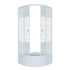 Душевой уголок Тритон "Узоры", средний поддон 900x900x2050