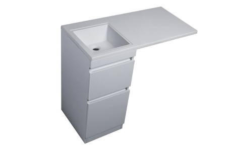 Тумба с раковиной Style Line Даллас 100 L Люкс напольная белая под стиральную машину