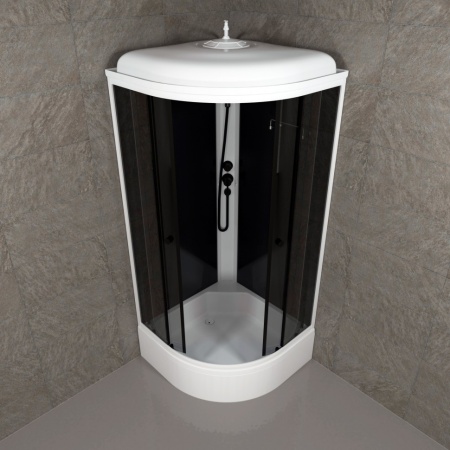 Душевая Кабина Грэй-Блэк 90*90 В средний поддон 