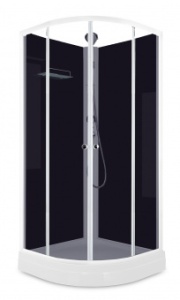 Душевая кабина Domani Spa Eco Delight Slim 99 без крыши, без электрики, низкий поддон 900x900x2040 (чер.стенки, тонир.стекла) DS01EcDS99LBT00 