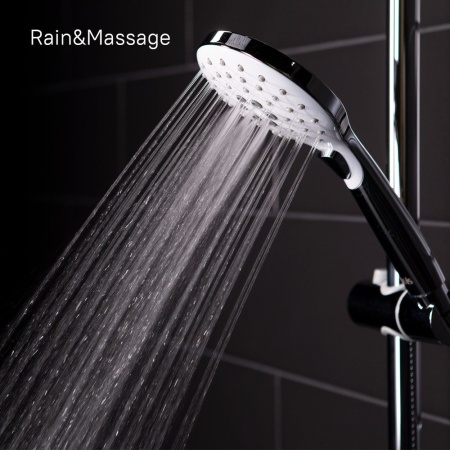 Душевой гарнитур с верхней лейкой, белый, Ray, IDDIS, RAYSW3Fi76