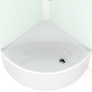 Душевая кабина Domani Spa Simple 99 V 1.2 high без электрики, с крышей, высокий поддон 900x900x2180 (бел. стенки, матовые стекла) 