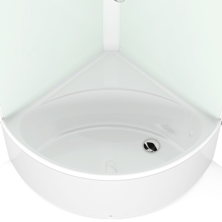 Душевая кабина Domani Spa Simple 99 V 1.2 high без электрики, с крышей, высокий поддон 900x900x2180 (бел. стенки, матовые стекла) 