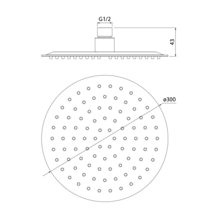 Душевая насадка верхняя круглая, IDDIS, 00430RSi64