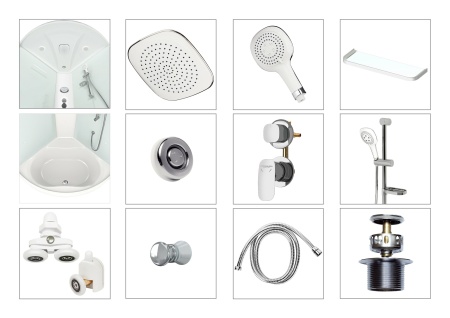 Душевая кабина Domani-Spa Vitality Slim high 120х120 см матовые Официальный дилер