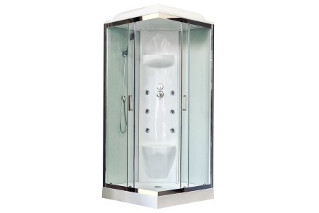 Душевая кабина RB 90HP7-WT-CH (белое/прозрачное) 90x90x217 профиль хром 