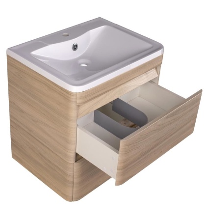 Тумба с раковиной Style Line Атлантика 60 подвесная ясень перламутр