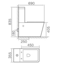 Унитаз-компакт Timo Soli ТК-301 35,5*69 безободковый с крышкой-сиденьем микролифт