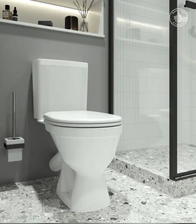 Унитаз-компакт Santek Уно с диагональным выпуском, эконом- 2 реж., полипропилен, микролифт 1WH501613