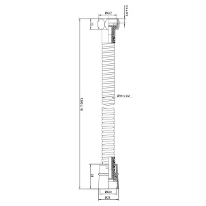 Шланг для душа, бронза, нерж.сталь, 1.5м, IDDIS, 030S15Bi19