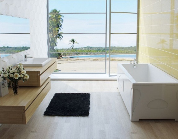 Ванна из искусственного камня Эстет Дельта 170х75 с возможностью изменения размера (комплект с подставкой и сливом