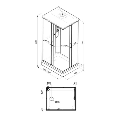 Душевая кабина Тритон  Квадро 100*80 универсальная левая/правая