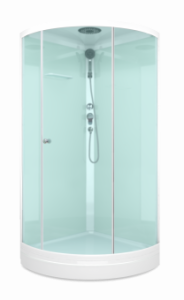 Душевая кабина Domani Spa Simple 99 V1.2 без электрики, с крышей, низкий поддон 900x900x2180 (бел. стенки, сатин мат. стекла) DS01Sm99LWM00-V1.2 