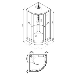 Душевая Кабина Тритон  Лайт 90*90 А (ДН4) низкий поддон 