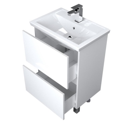 Тумба с раковиной 1Marka Aris 60Н белый глянец