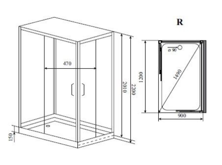Душевая кабина Timo Premium Helka H-515 R 120х90х220