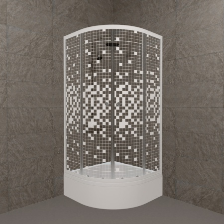 Душевой уголок Тритон "Мозаика", средний поддон 900x900x2050