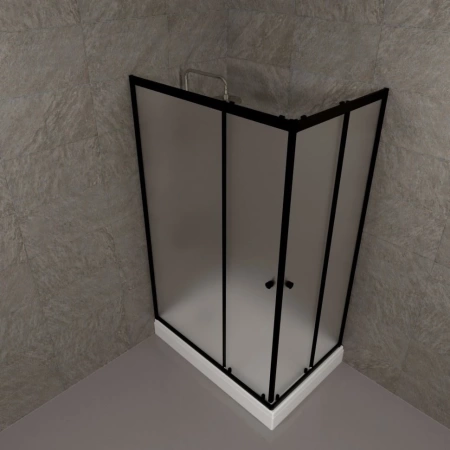 Душевое ограждение Triton Вента-Блэк Вельвет 120*80*202 L/R с поддоном