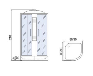 Душевая кабина River Rein 90/24 МТ 90х90х210