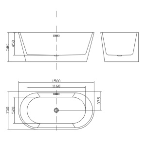 Ванна Тритон Grant 150 пристенная 100% литьевой акрил 