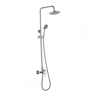 Смеситель DECOROOM DR21070 для душа с регулируемой высотой штанги, поворотным изливом и лейкой "Тропический дождь"