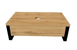 Тумба с раковиной 1Marka Grunge Loft 70П 1в.я дуб вотан (с отверстиями) (раковина Ringo 53*34 Cut)