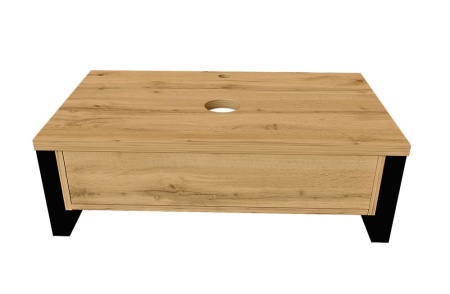 Тумба с раковиной 1Marka Grunge Loft 70П 1в.я дуб вотан (с отверстиями) (раковина Ringo 53*34 Cut)