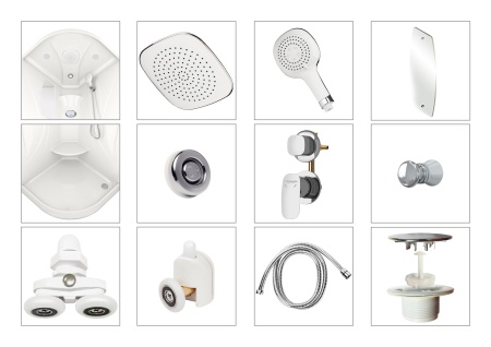 Душевая кабина Domani-Spa Elegance V1.2 90х90 матовые стекла