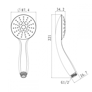 Лейка душевая Lemark LM8119C, 1-функциональная