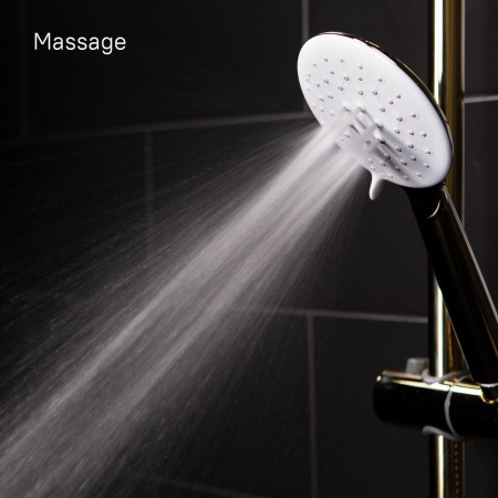 Смеситель для ванны с верхним душем, золото/белый, Cloud, IDDIS, CLOWG00i06