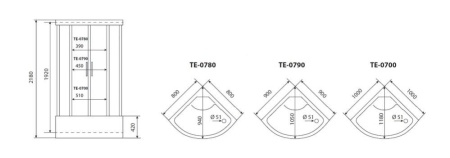 Душевая кабина Timo Eco TE-0700 P 100х100х218