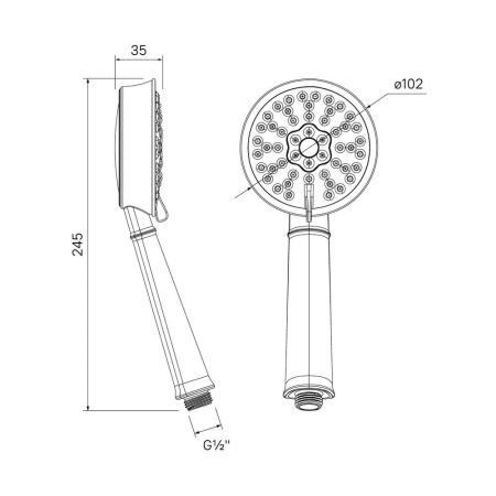 Смеситель для ванны с верхним душем, Oldie, IDDIS, OLDBR3Fi06