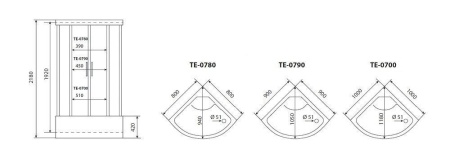 Душевая кабина Timo Eco TE-0780 80*80*218 с эл
