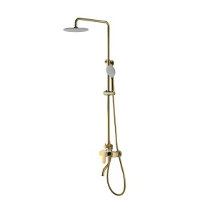 Смеситель для ванны с верхним душем, золото/белый, Cloud, IDDIS, CLOWG00i06