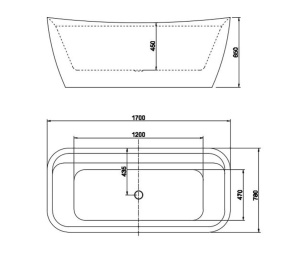 Акриловая ванна Aquatek Амадео 170х78