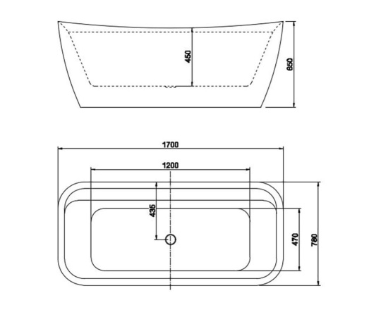 Акриловая ванна Aquatek Амадео 170х78
