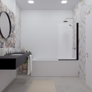 Штора на ванну Тритон "Соло-Блэк" 75x140