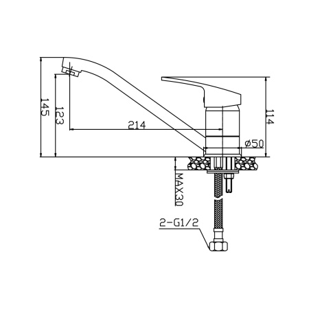 Смеситель для кухни AVRORA Sky AV4020 с низким