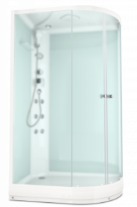 Душевая кабина Domani Spa Delight Slim 128L без электрики, низкий поддон 1200x800x2190 (бел. стенки, сатин. мат. стекла) DS01DS128LLWM00 