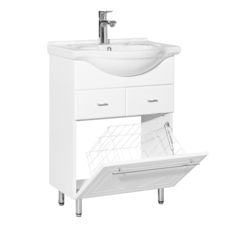 Тумба с раковиной Style Line Лана 60 с бельевой корзиной