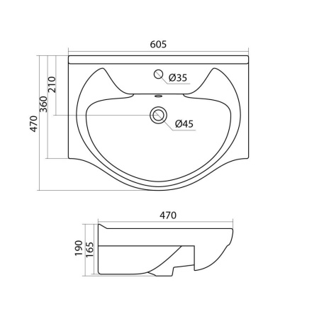 Тумба с раковиной Style Line Лана 60 с бельевой корзиной