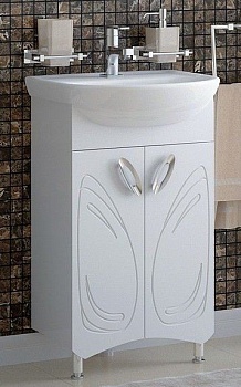 Тумба с раковиной Corozo Лидер 50 белый глянец