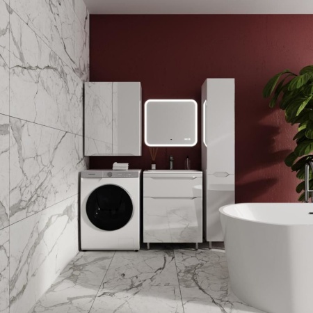 Тумба с раковиной Style Line Марелла Люкс 60 напольная белый глянец