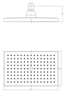 Лейка Lemark LM8039C для верхнего душа, 1-функциональная