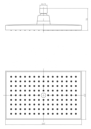 Лейка Lemark LM8039C для верхнего душа, 1-функциональная