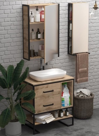 Тумба с раковиной 1Marka Grunge Loft 80Н 2я/2п дуб вотан