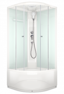 Душевая кабина Domani Spa Delight 99 Slim без электрики, высокий поддон 900x900x2180 (бел. стенки, прозр. стекла) DS01DS99HWCl00 