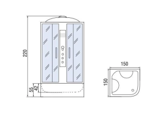 Душевая кабина River Temza 150/55 МТ 150х150х220